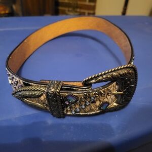 3D Snakeskin Jeweled Belt